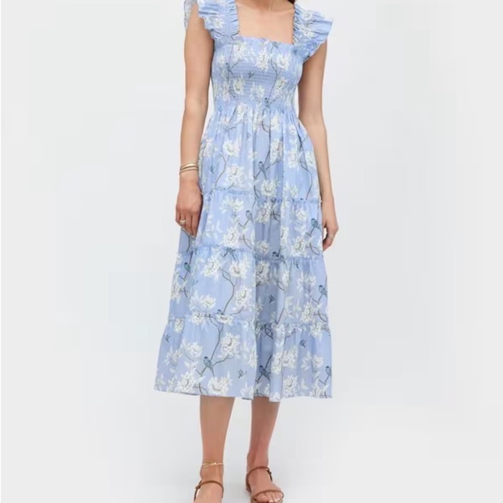 Floral Blue Midi Dress